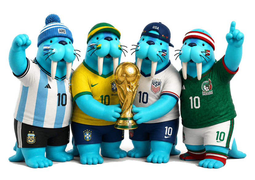 WalCup mascots with trophy